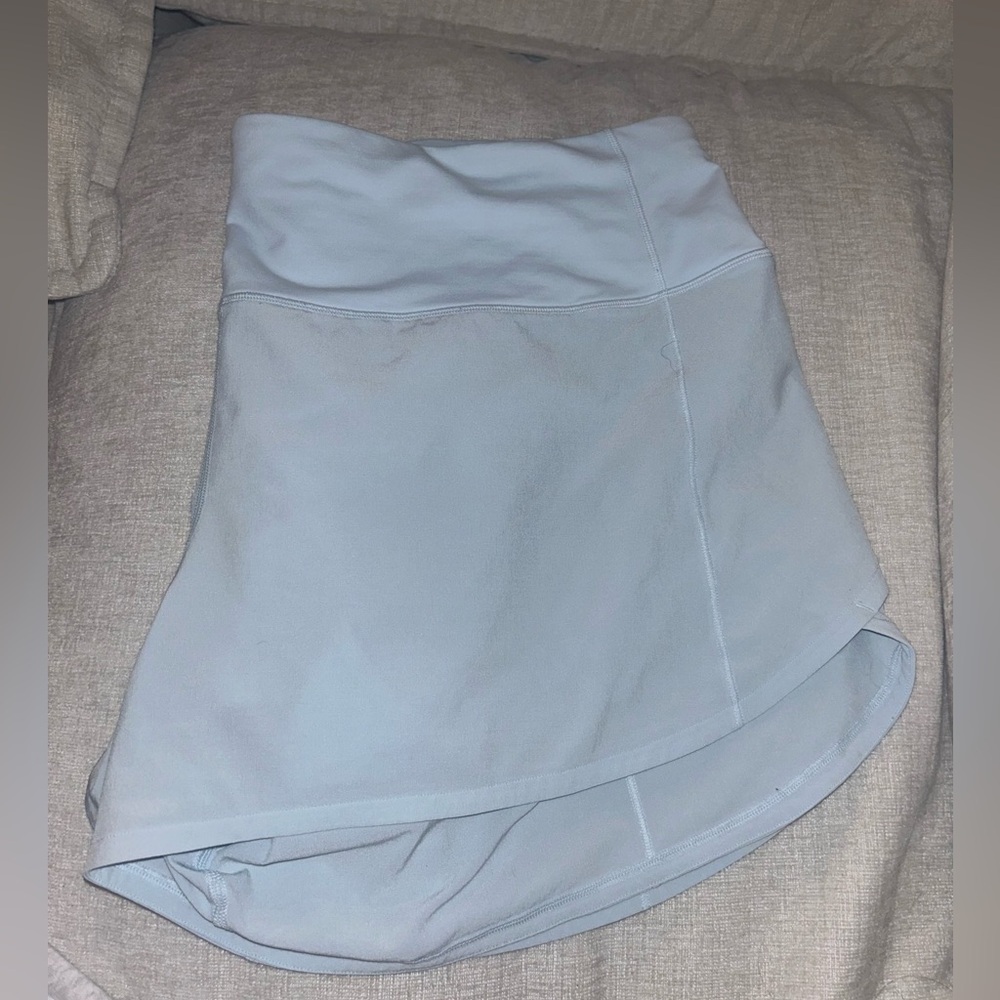 Light blue lululemon speed up shorts